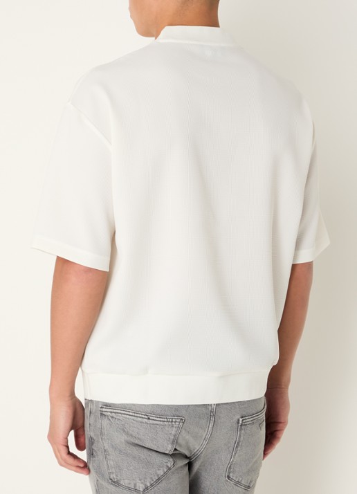 Armani T-shirt met structuur - achterkant 4 gebroken wit