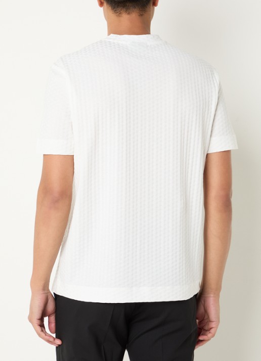 Armani T-shirt met structuur - achterkant 4 ivoor