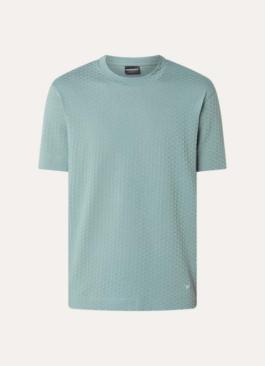 Armani T-shirt met structuur - voorkant mint