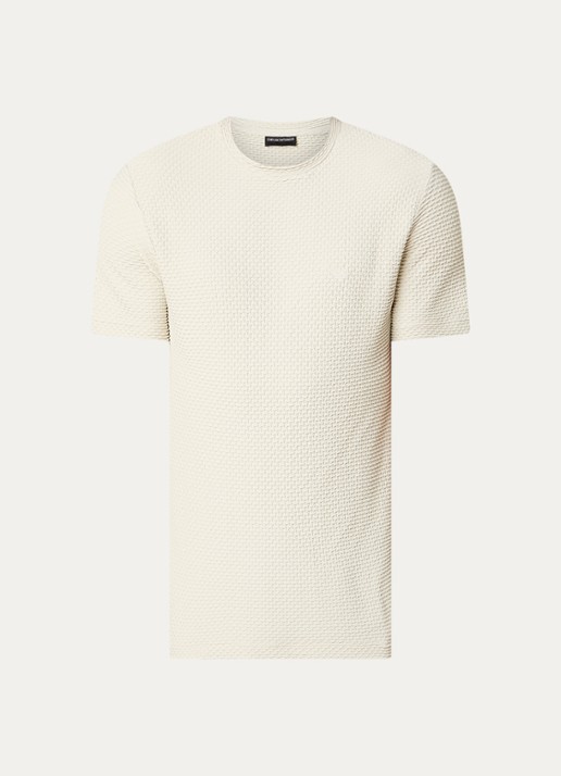 Armani T-shirt met structuur - voorkant 3 beige