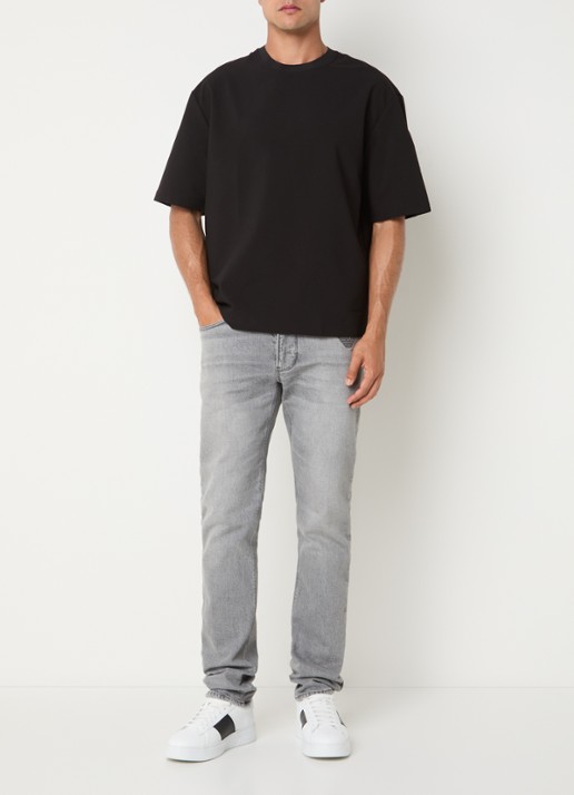 Armani T-shirt met structuur - voorkant 4 zwart