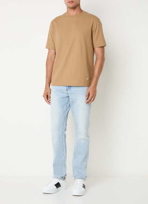 Armani T-shirt met structuur - voorkant 2 beige