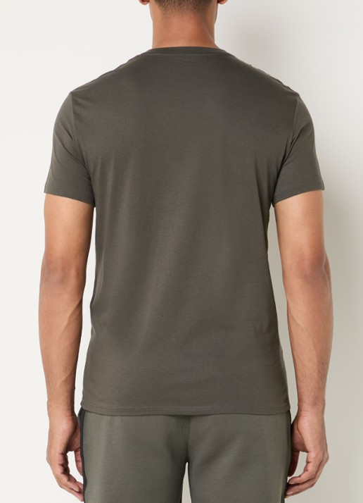 Armani T-shirt met V-hals - achterkant 2 bronsgroen
