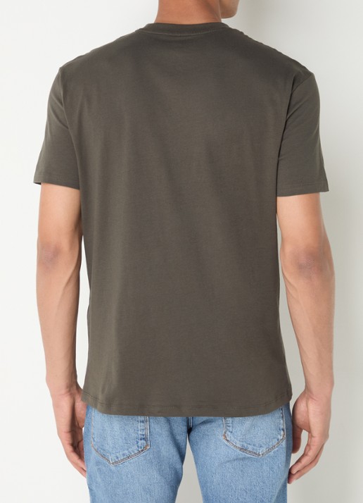 Armani T-shirt T-shirt met logo - achterkant bronsgroen