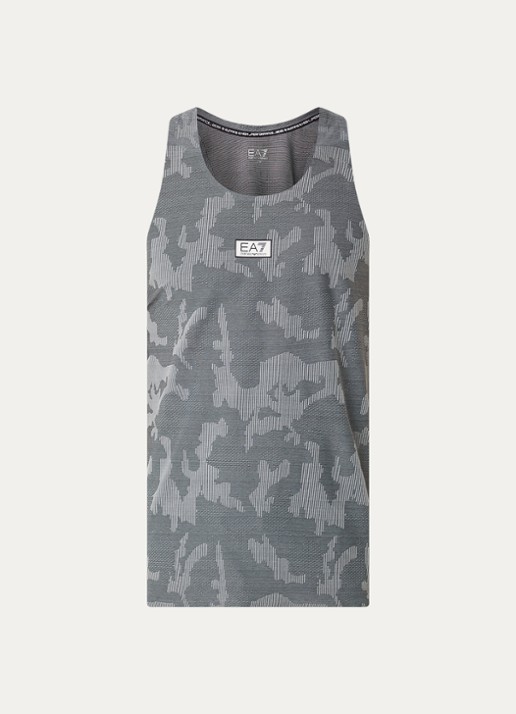 Armani Tanktop met logo en print - voorkant donkergrijs