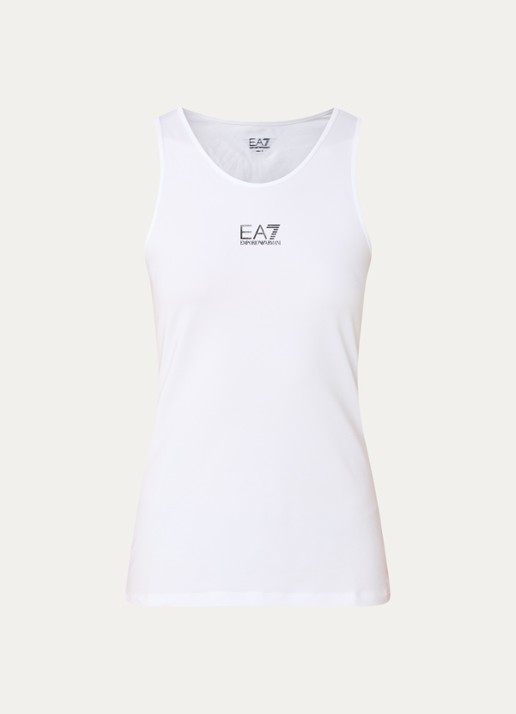Armani Tanktop met logo  - voorkant wit