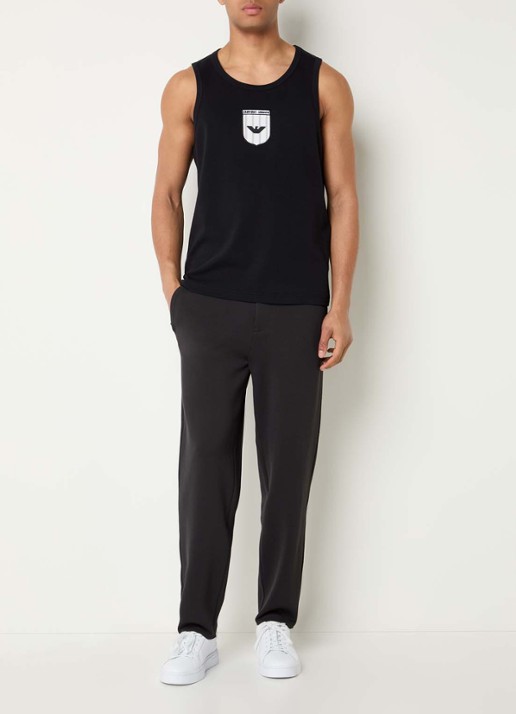 Armani Tanktop met ronde hals en logo - voorkant 4 grijs
