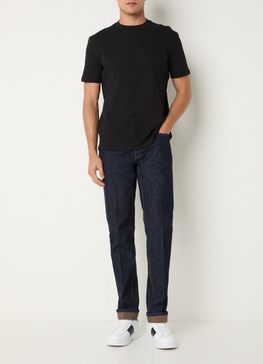 Armani Tapered fit jeans met donkere wassing - voorkant 2 indigo