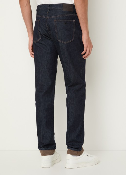 Armani Tapered fit jeans met donkere wassing - achterkant 9 indigo