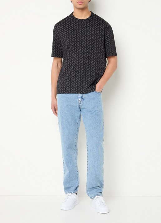 Armani Tapered fit jeans met steekzakken - voorkant 5 lichtblauw