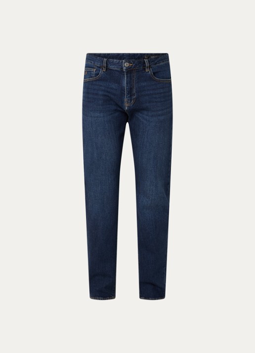 Armani Tapered fit jeans met steekzakken - voorkant 2 donkerblauw