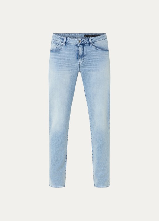 Armani Tapered fit jeans met steekzakken - voorkant blauw
