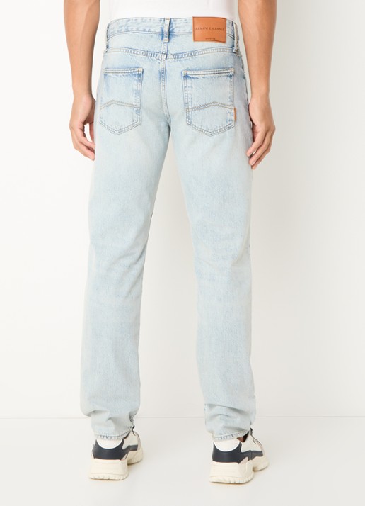 Armani Tapered fit jeans met steekzakken - achterkant blue denim