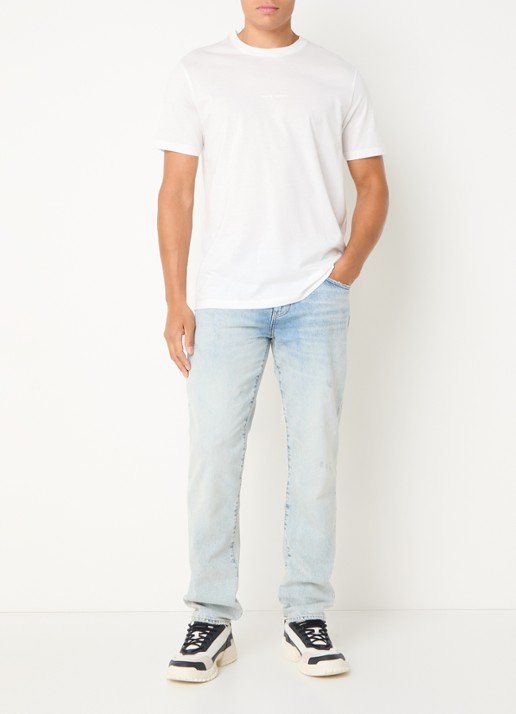 Armani Tapered fit jeans met steekzakken - voorkant 4 blue denim