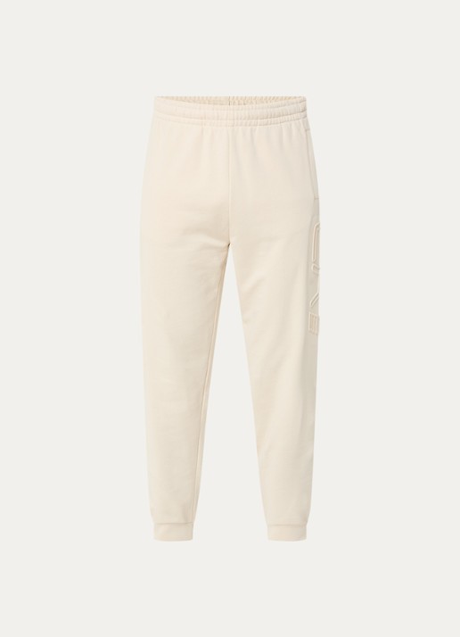 Armani Tapered fit joggingbroek met 3D logoprint - voorkant beige