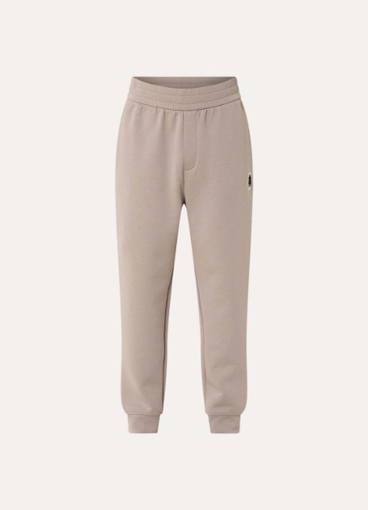 Armani Tapered fit joggingbroek met logo en steekzakken - voorkant 4 zand