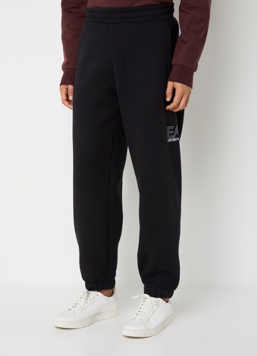 Armani Tapered fit joggingbroek met logo en steekzakken - detail 2 zwart