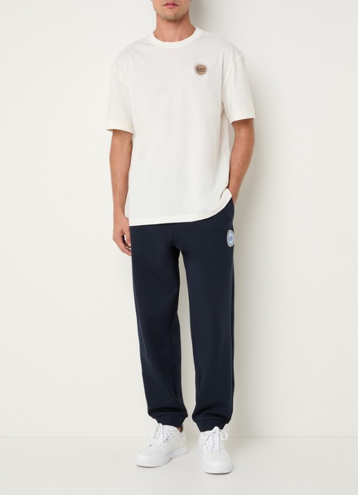 Armani Tapered fit joggingbroek met logo en steekzakken - voorkant 3 donkerblauw