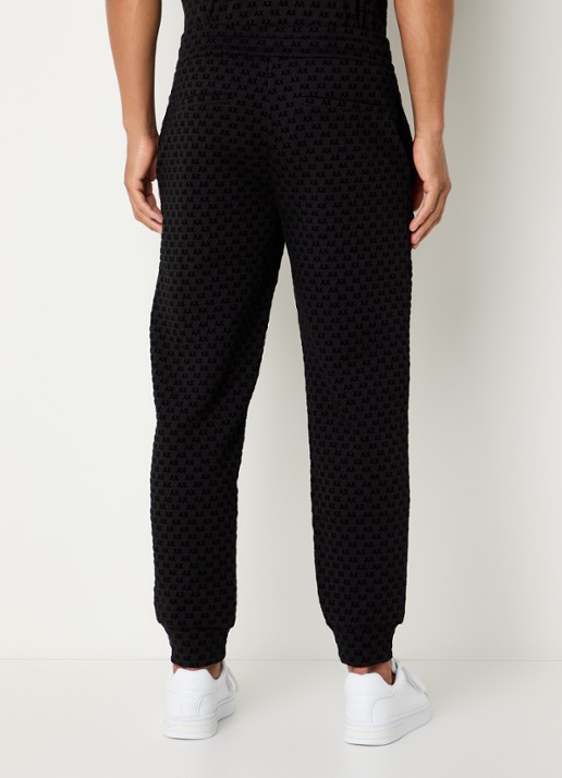 Armani Tapered fit joggingbroek met logo - achterkant 3 zwart