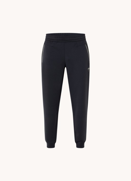 Armani Tapered fit joggingbroek met logo - voorkant donkerblauw