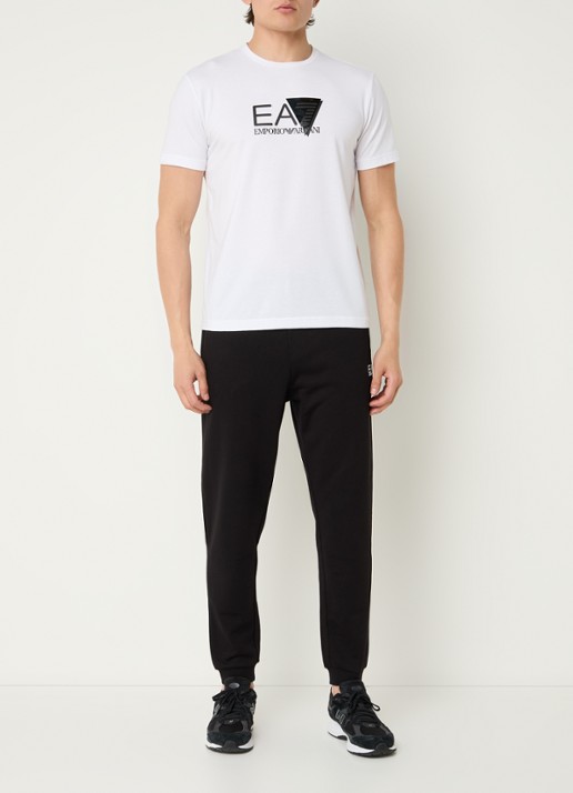 Armani Tapered fit joggingbroek met steekzakken en logo - voorkant 3 zwart