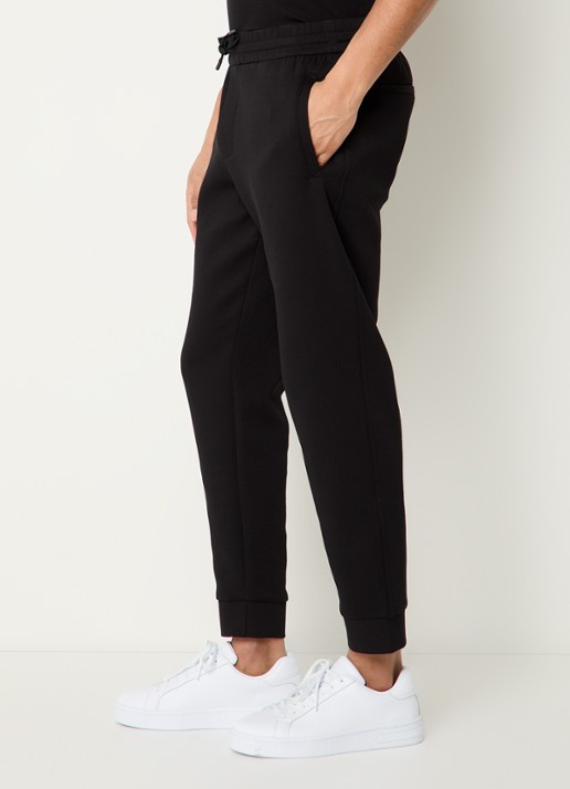 Armani Tapered fit joggingbroek met steekzakken - detail 5 zwart