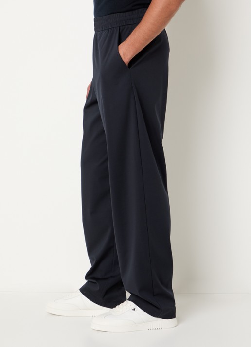 Armani Tapered fit joggingbroek met steekzakken - detail 5 donkerblauw