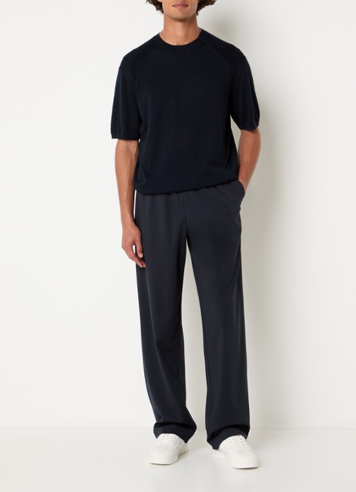 Armani Tapered fit joggingbroek met steekzakken - voorkant 2 donkerblauw