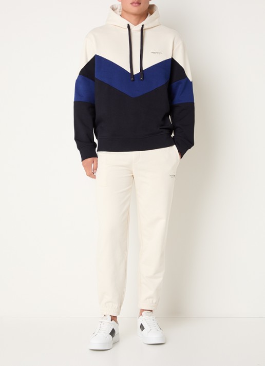 Armani Tapered fit joggingbroek met trekkoord - voorkant 5 creme