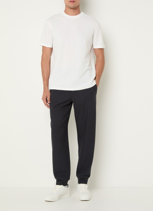 Armani Tapered fit joggingsbroek met logoborduring - voorkant 4 blauw