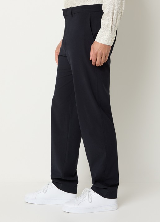 Armani Tapered fit pantalon met steekzakken - detail 3 donkerblauw
