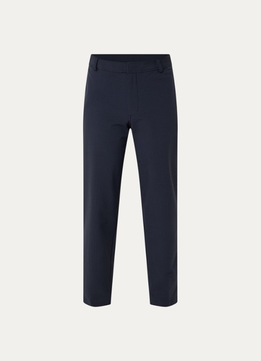 Armani Tapered fit pantalon van crêpe met steekzakken - voorkant 2 donkerblauw