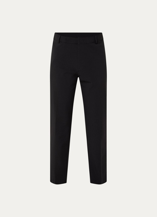 Armani Tapered fit pantalon van crêpe met steekzakken - voorkant 2 zwart