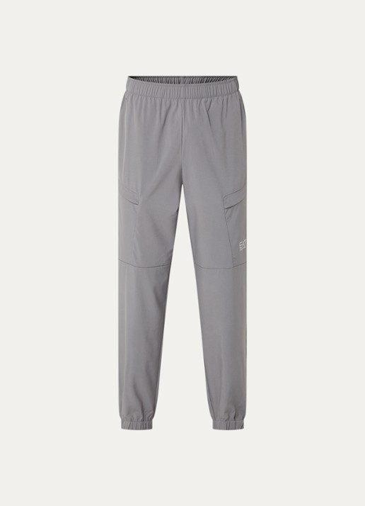 Armani Tapered fit trainingsbroek met klepzakken - voorkant 4 grijs