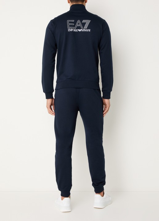 Armani Tapered fit trainingspak met logo - achterkant armani blue / blauw