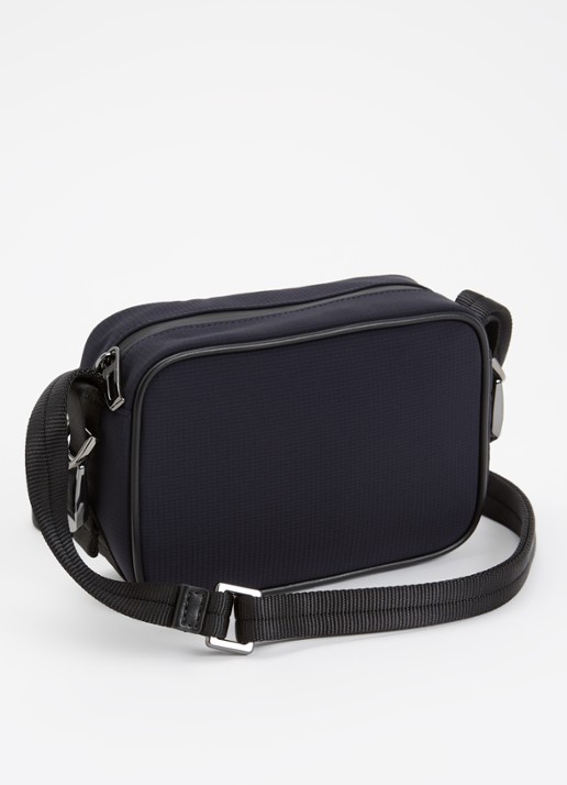 Armani Tech crossbodytas met logo - achterkant donkerblauw
