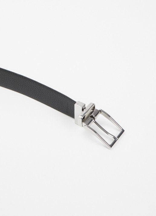 Armani Tongue riem van leer - detail 3 zwart