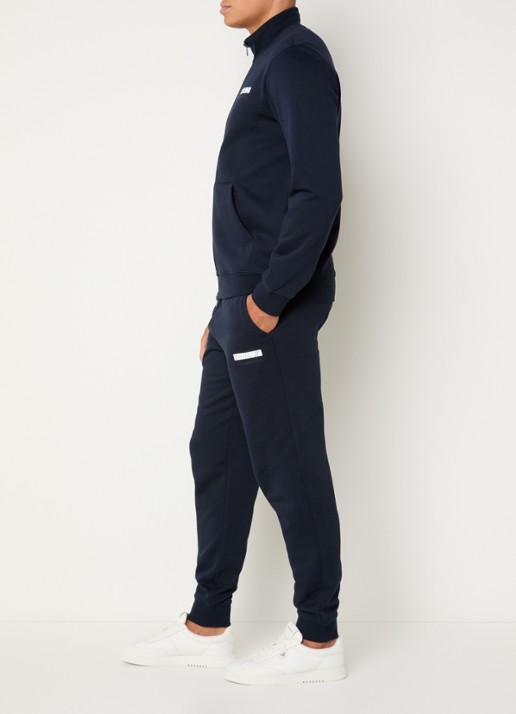 Armani Trainingspak met logo en steekzakken - voorkant 3 donkerblauw