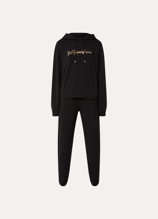 Armani Trainingspak met logo en strass - voorkant zwart