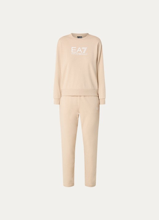 Armani Trainingspak met logoprint - voorkant 3 beige