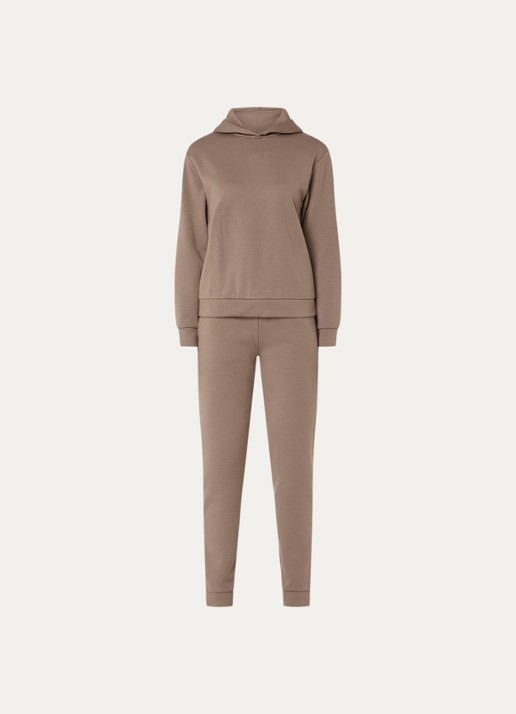 Armani Trainingspak met logoprint - voorkant lichtbruin
