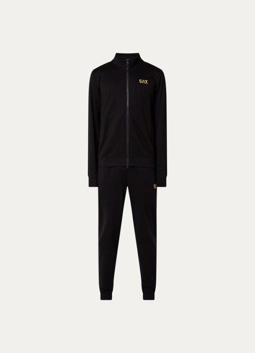 Armani Trainingspak met steekzakken en logo - voorkant 3 zwart
