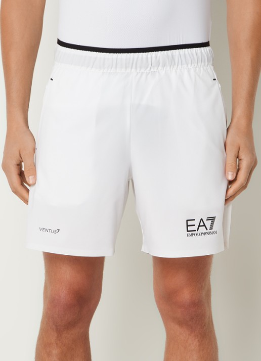 Armani Trainingsshorts met logoprint en steekzakken  - detail 4 wit