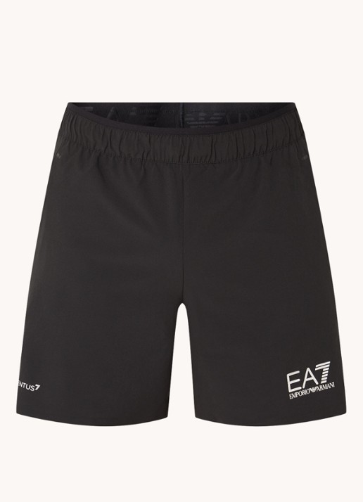 Armani Trainingsshorts met logoprint en steekzakken  - voorkant 3 zwart