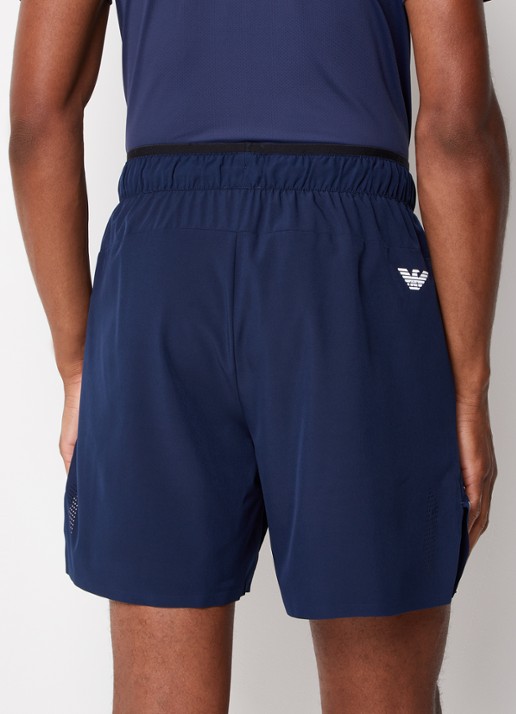 Armani Trainingsshorts met logoprint en steekzakken  - achterkant 3 blauw