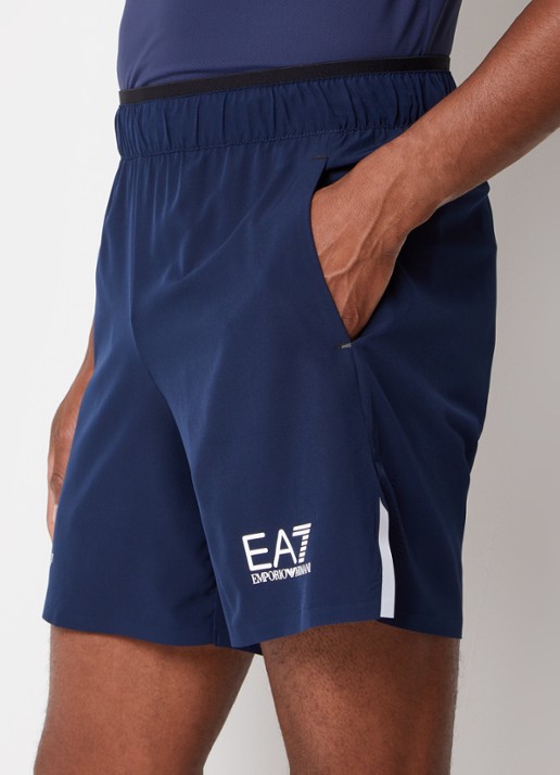 Armani Trainingsshorts met logoprint en steekzakken  - detail 5 blauw