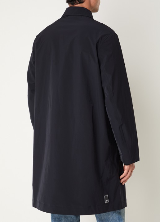 Armani Trenchcoat met ritszakken en kraag - achterkant 3 donkerblauw