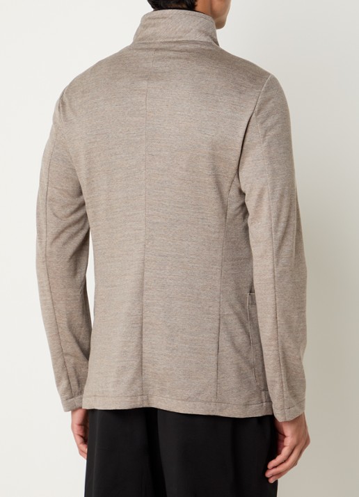 Armani Vest van scheerwol met gemêleerd dessin - achterkant zand