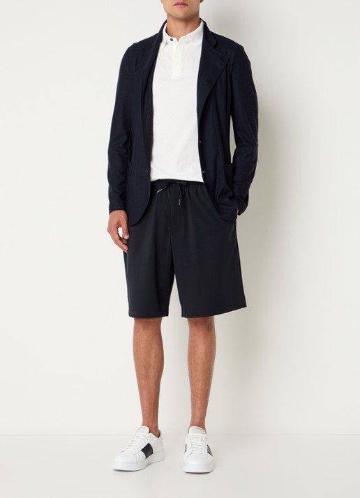 Armani Vest van scheerwol met gemêleerd dessin - voorkant 3 donkerblauw