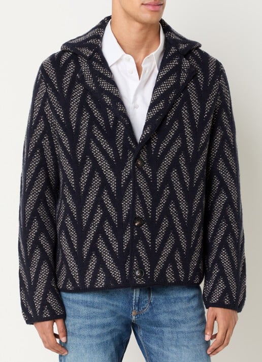 Armani Vest van scheerwol met ingebreid patroon
